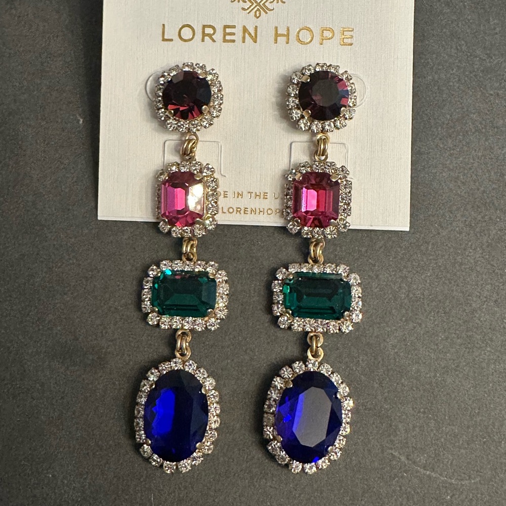 Loren Hope Multicolor Crystal Drop Earrings